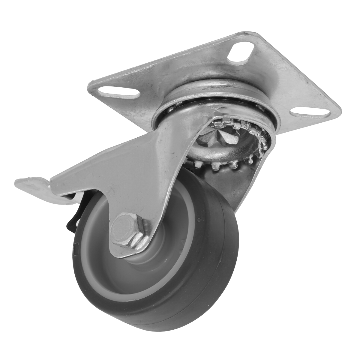 Sealey Castor Wheel 50mm Plate Swivel With Total Lock 40kg Load SCW250SPLEM