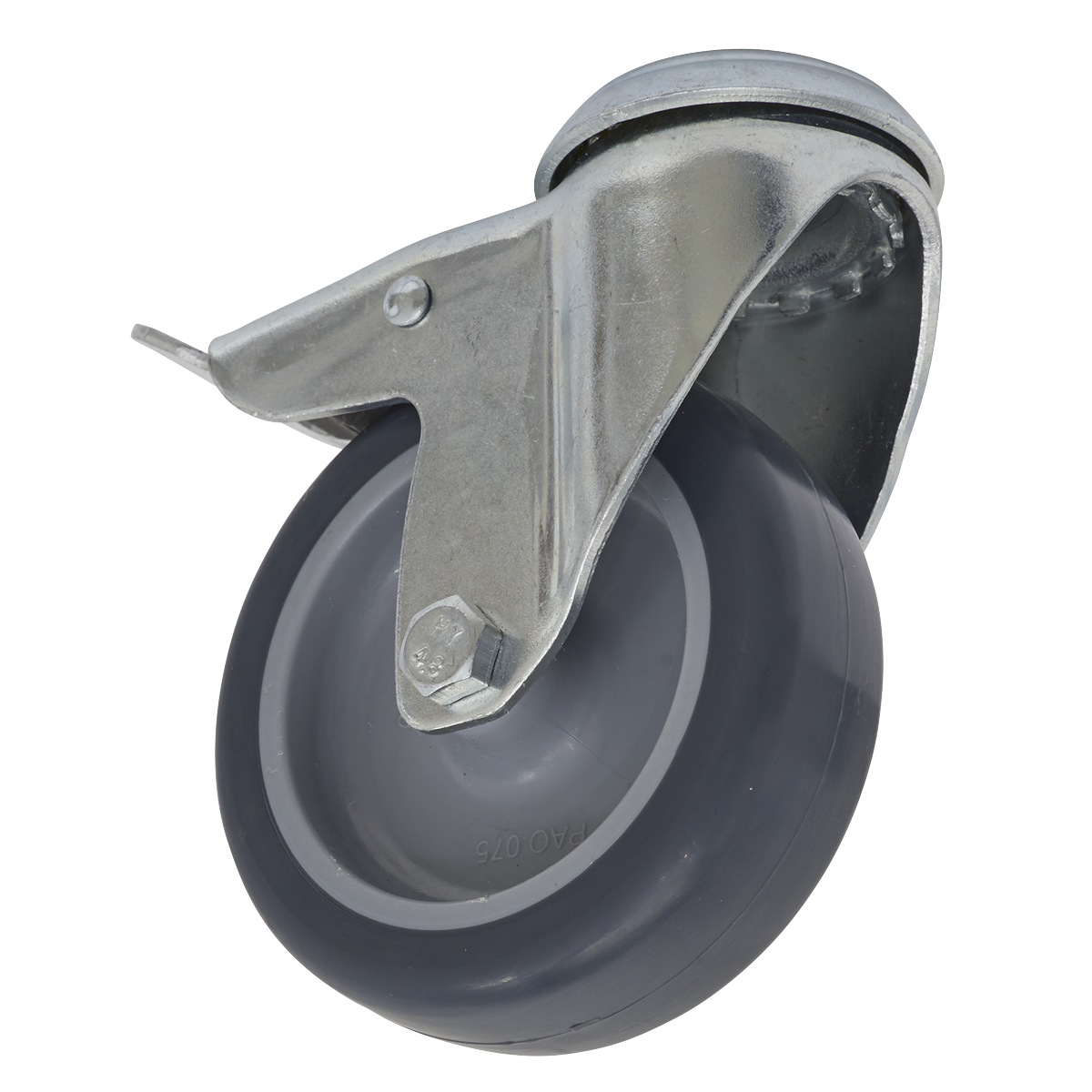 Sealey 75mm Castor Wheel Bolt Hole Swivel With Total Lock Black SCW275SBL