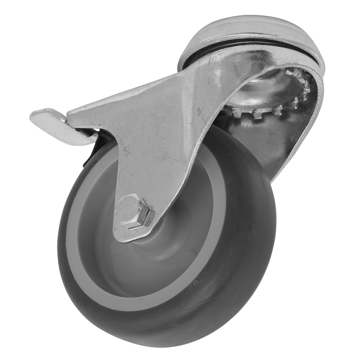 Sealey Castor Wheel 75mm Bolt Hole Swivel With Total Lock 60kg Load SCW275SBLEM