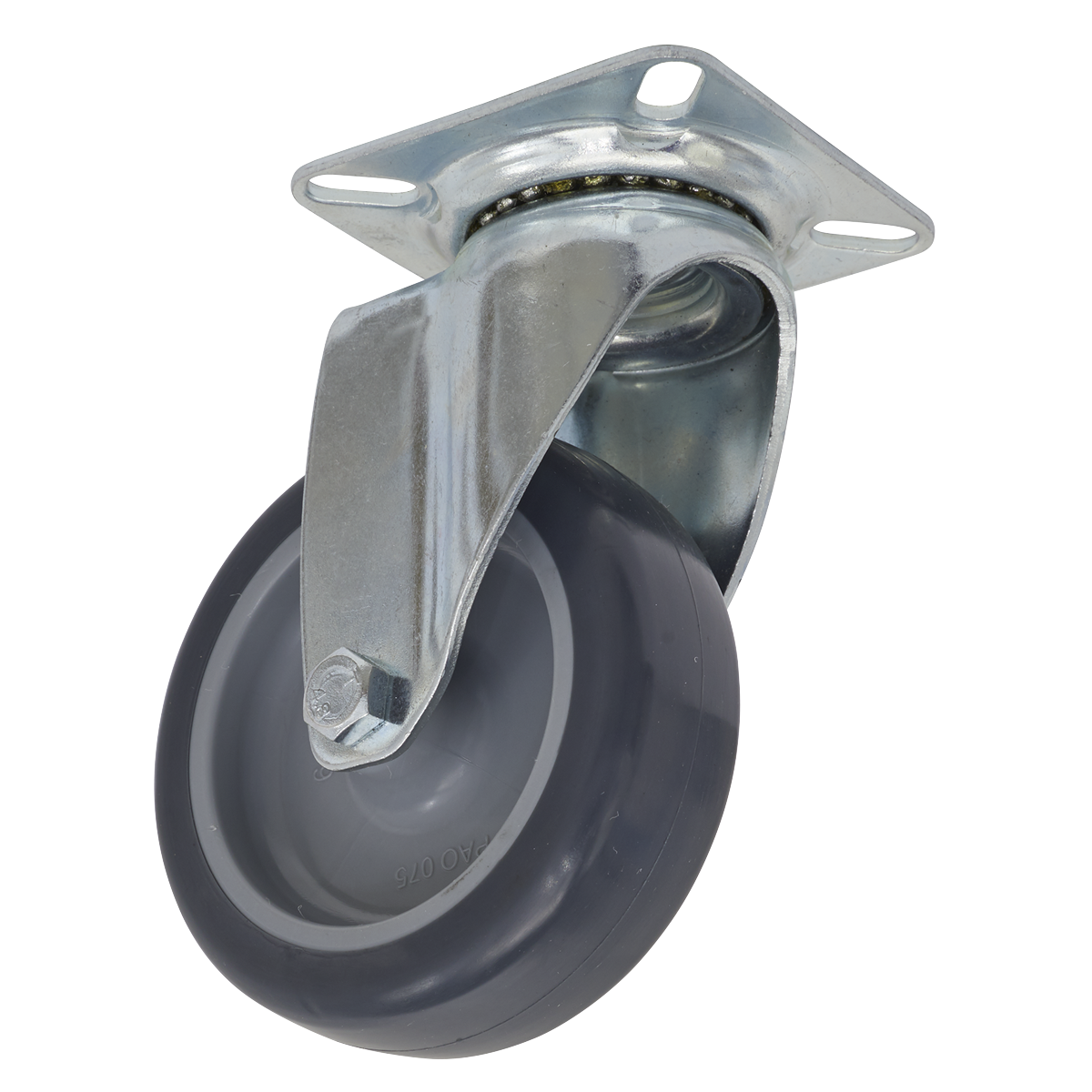 Sealey Castor Wheel 75mm Plate Swivel 60kg Load Capacity Polypropylene SCW275SP