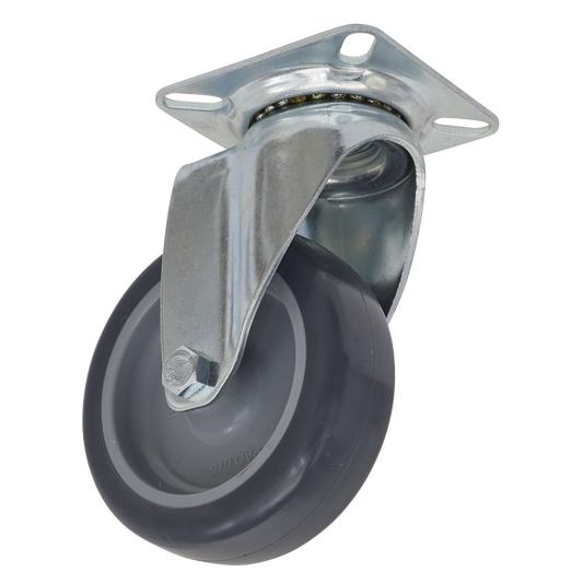 Sealey Castor Wheel 75mm Plate Swivel 60kg Load Capacity Polypropylene SCW275SP