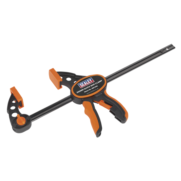 Sealey 2 Pieces 300mm Quick Bar Clamp Spreader Set Heavy Duty TPR Grip QBC3002