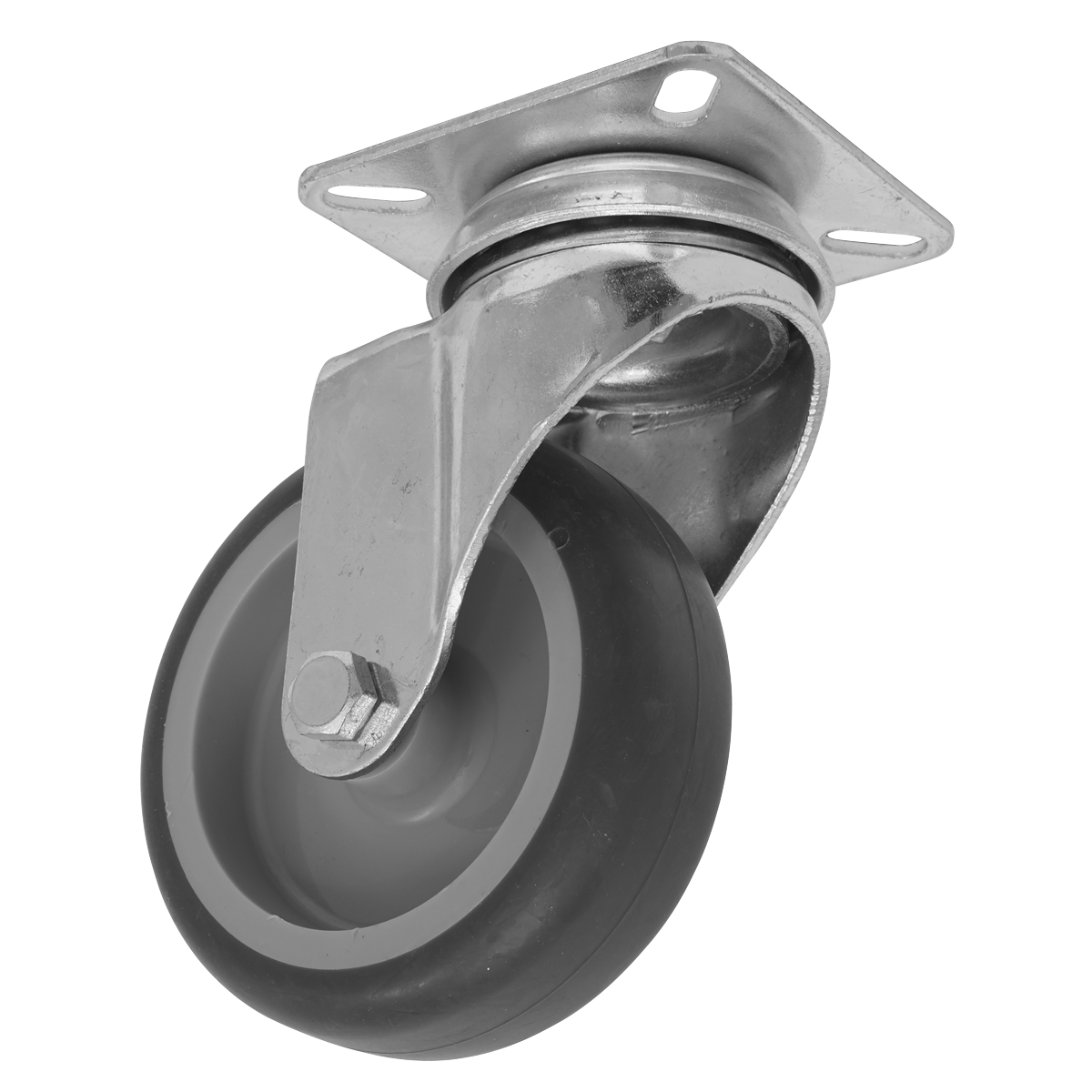 Sealey Castor Wheel 75mm Plate Swivel 60kg Load Thermoplastic SCW275SPEM