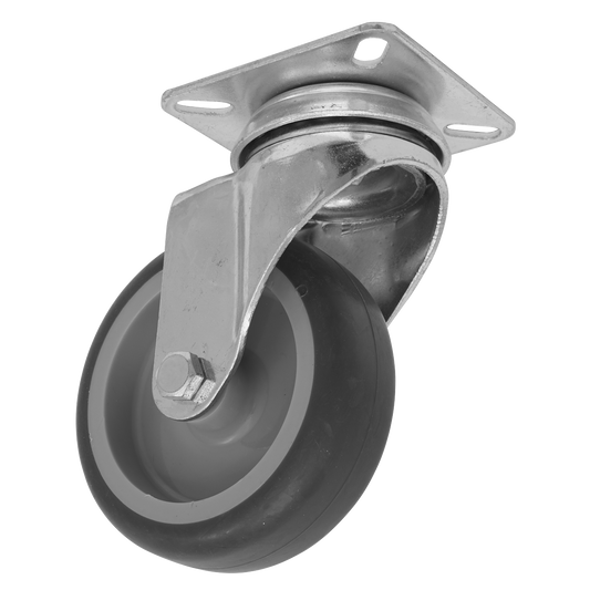 Sealey Castor Wheel 75mm Plate Swivel 60kg Load Thermoplastic SCW275SPEM