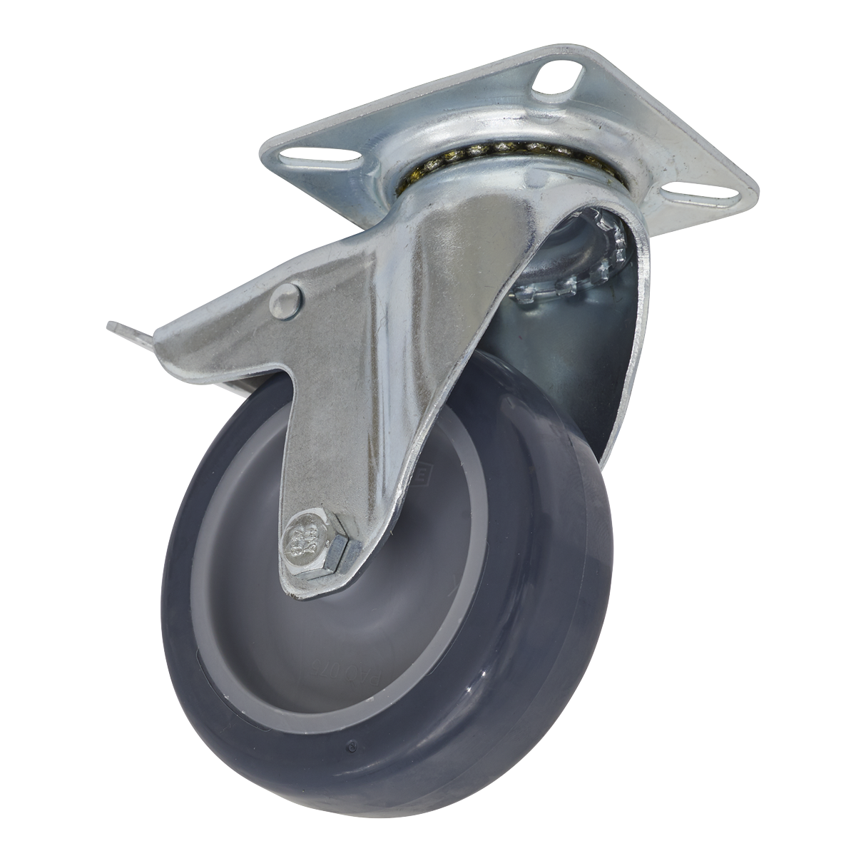 Sealey 75mm Castor Wheel Swivel Plate With Total Lock - Black SCW275SPL