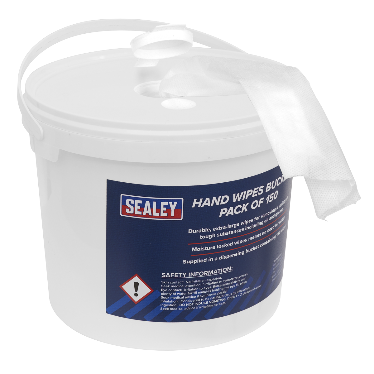Sealey Hand Wipes Bucket Durable Extra Large 3 Litres - Pack Of 150 SCW3