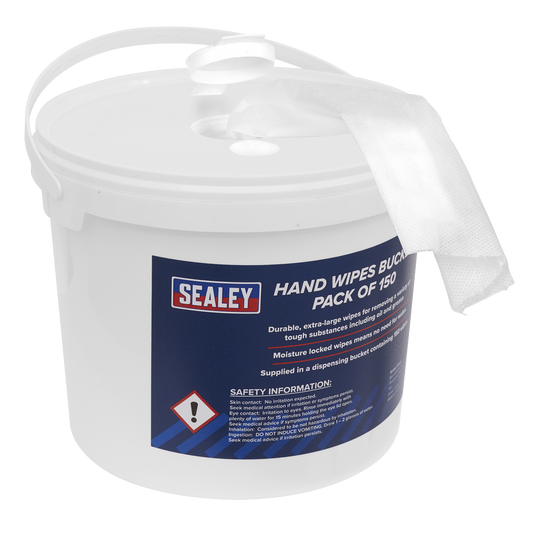 Sealey Hand Wipes Bucket Durable Extra Large 3 Litres - Pack Of 150 SCW3