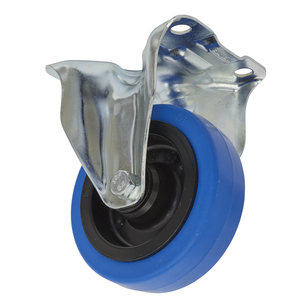 Sealey Castor Wheel 100mm Plate Fixed 160kg Load Capacity Elastic SCW3100FP
