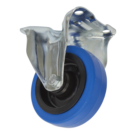 Sealey Castor Wheel 100mm Plate Fixed 160kg Load Capacity Elastic SCW3100FP