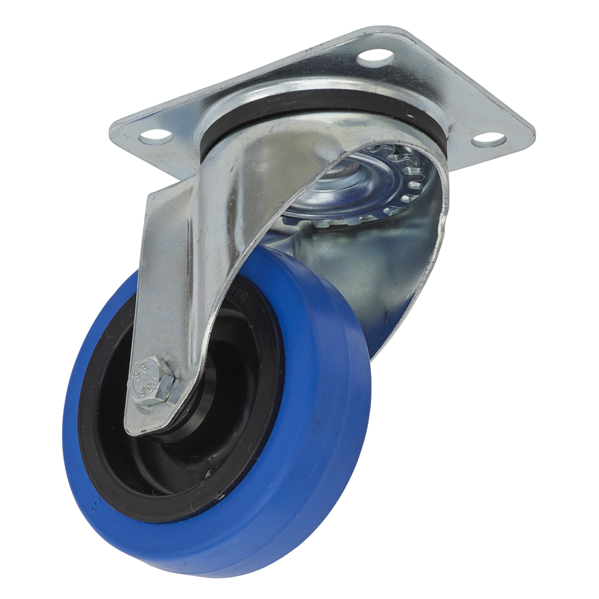 Sealey Castor Wheel 100mm Plate Swivel 160kg Load Capacity Elastic SCW3100SP