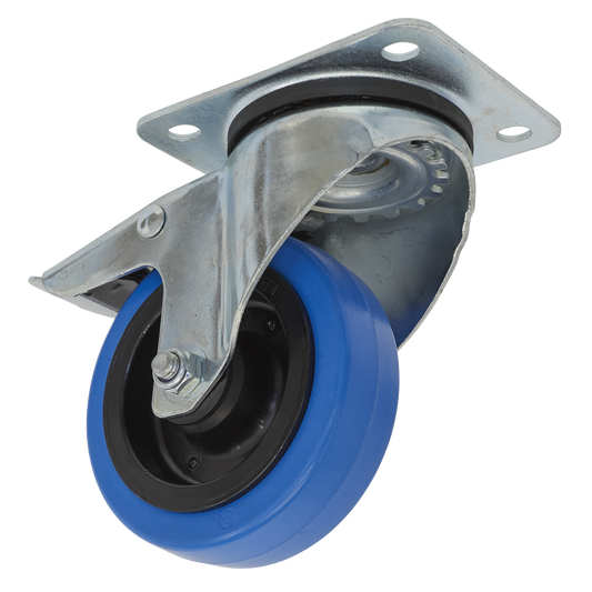 Sealey Castor Wheel 100mm Plate Swivel With Total Lock 160kg Load SCW3100SPL