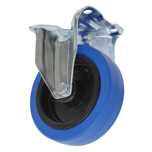 Sealey Castor Wheel 125mm Plate Fixed 250kg Load Capacity Elastic SCW3125FP