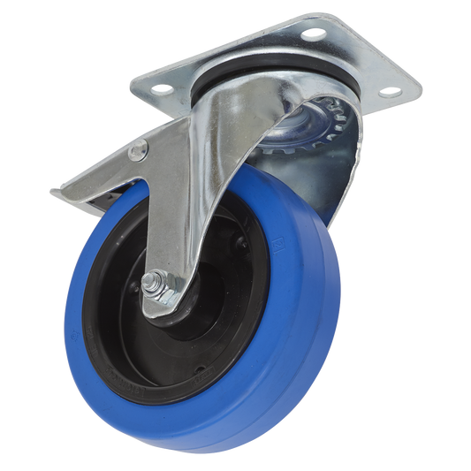 Sealey Castor Wheel 125mm Plate Swivel With Total Lock 250kg Load SCW3125SPL