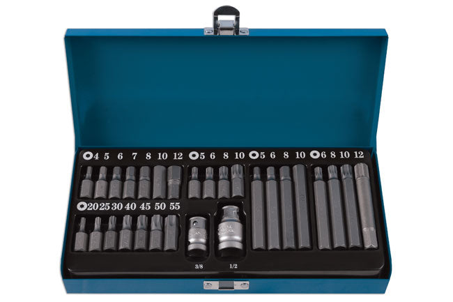 LASER 6254 28Pcs Screwdriver Bit Set Automotive Hex Spline Star CRV S2 Steel