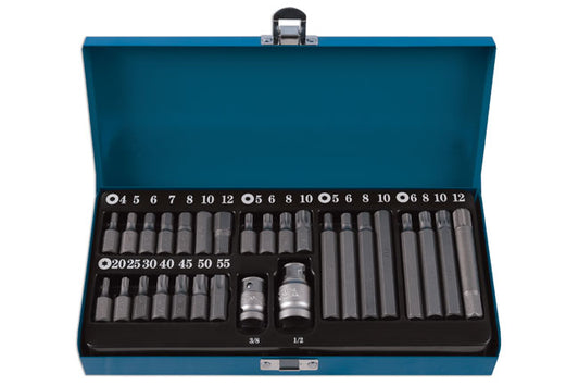 LASER 6254 28Pcs Screwdriver Bit Set Automotive Hex Spline Star CRV S2 Steel