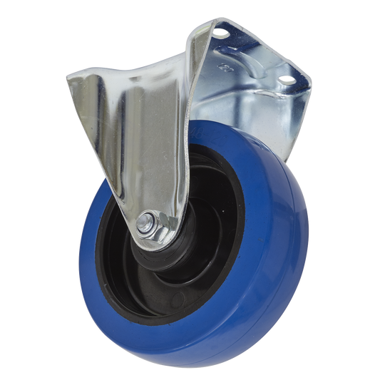 Sealey Castor Wheel 160mm Plate Fixed 300kg Load Capacity Elastic SCW3160FP