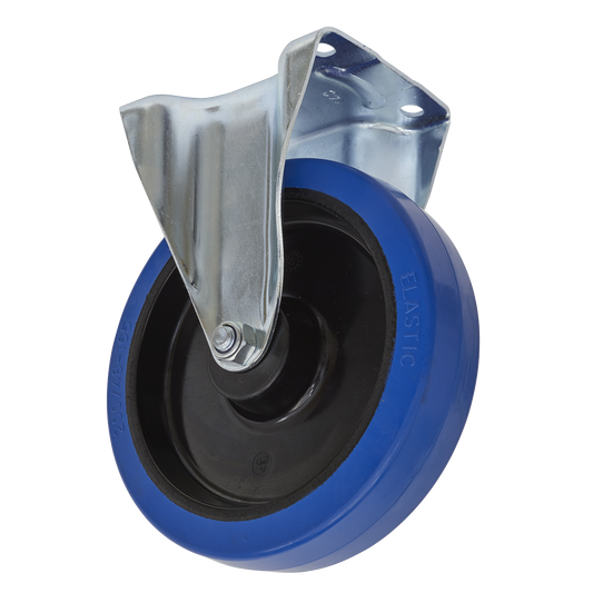 Sealey Castor Wheel 200mm Plate Fixed 400kg Load Capacity Elastic SCW3200FP