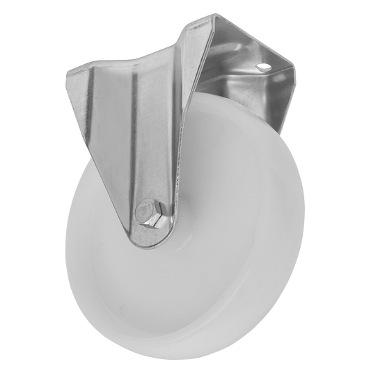 Sealey Castor Wheel 100mm Plate Fixed 200kg Load Capacity Nylon SCW4100FPEM