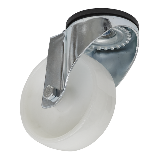 Sealey 100mm Castor Wheel Bolt Hole Swivel 150kg Load Capacity SCW4100SB