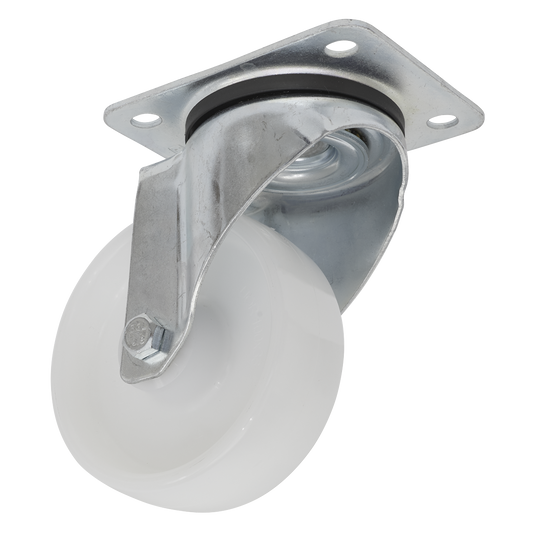 Sealey Castor Wheel 100mm Plate Swivel 200kg Load Capacity Polyamide SCW4100SP