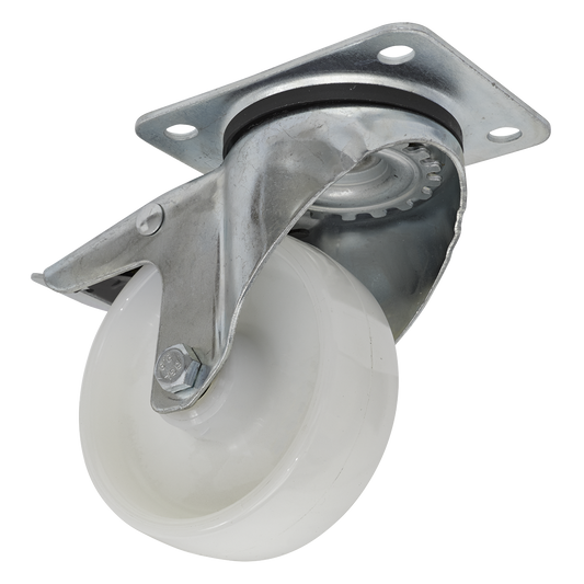 Sealey Castor Wheel 100mm Plate Swivel With Total Lock 200kg Load SCW4100SPL