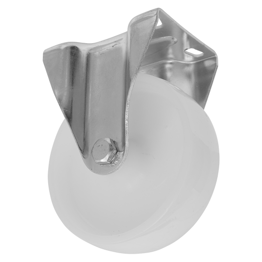 Sealey Heavy Duty Nylon Castor Wheel Fixed Plate 125mm - Trade SCW4125FPEM