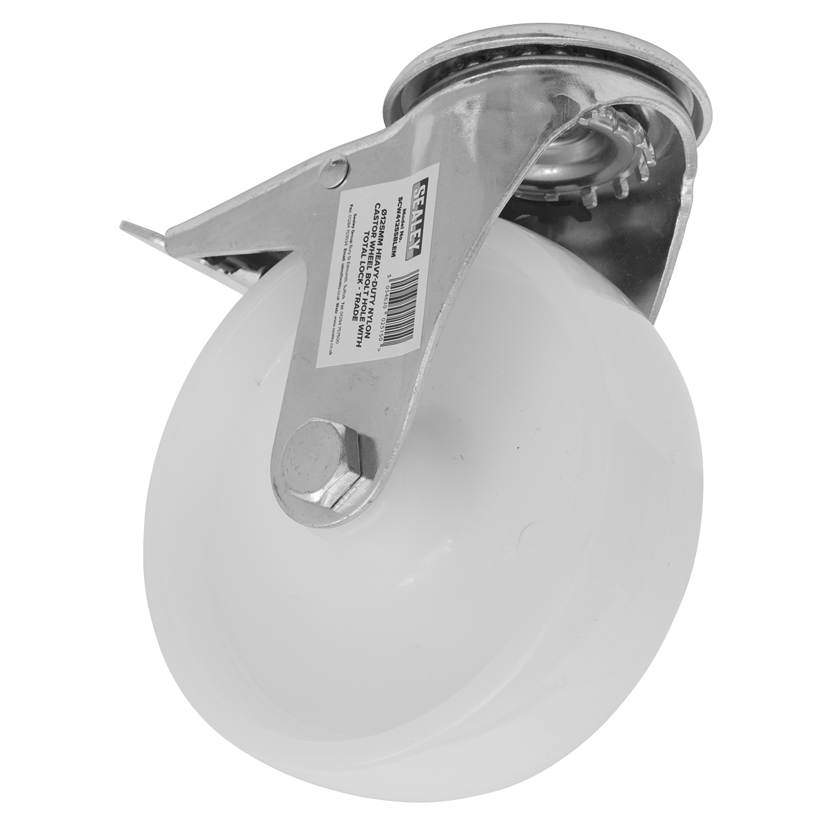 Sealey Castor Wheel 125mm Bolt Hole Swivel With Total Lock 230kg SCW4125SBLEM