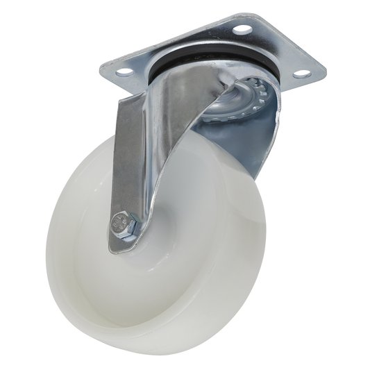 Sealey Castor Wheel 125mm Plate Swivel 250kg Load Capacity Polyamide SCW4125SP