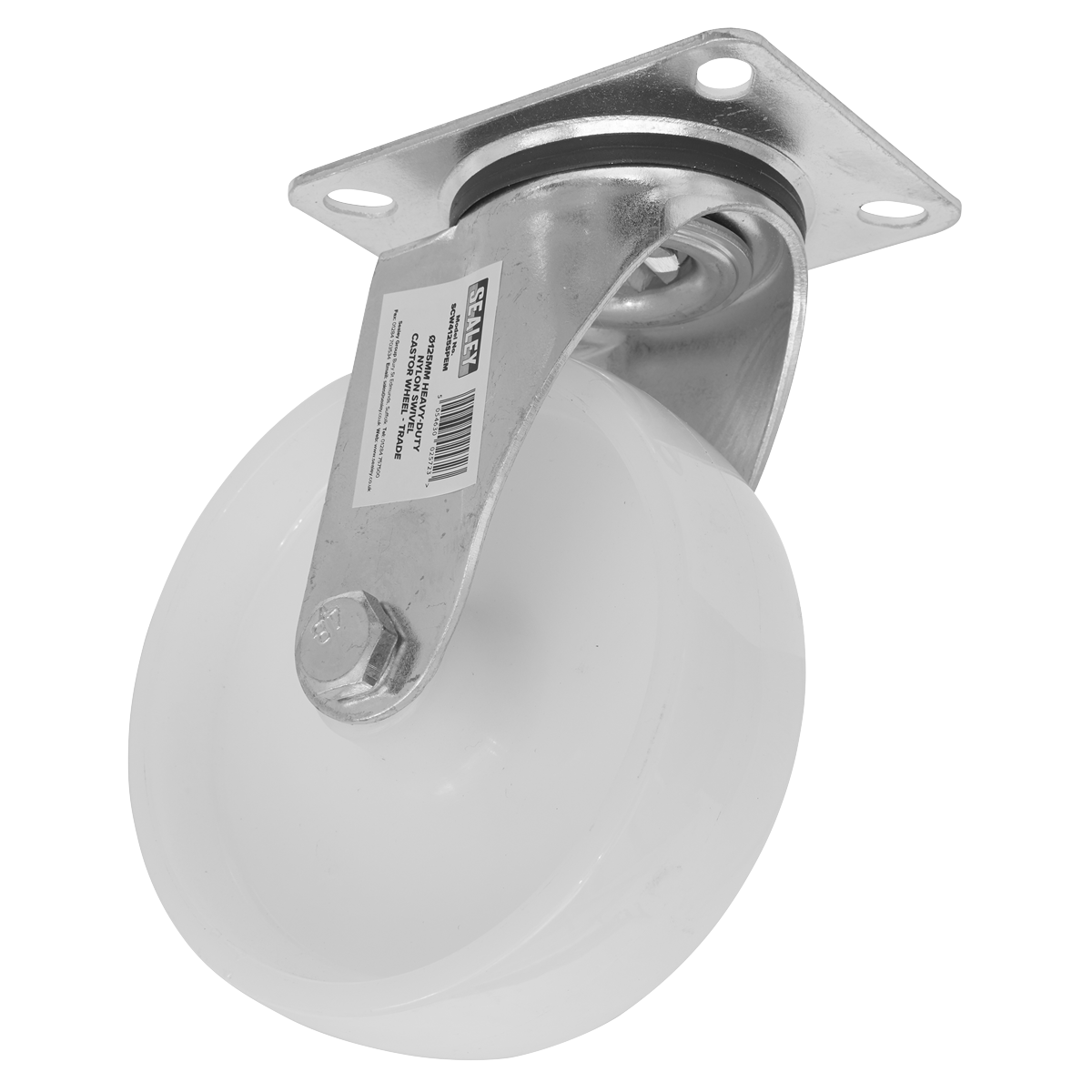 Sealey Heavy Duty Nylon Swivel Castor Wheel 125mm Trade White SCW4125SPEM