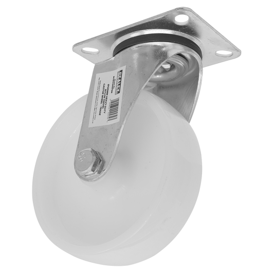 Sealey Heavy Duty Nylon Swivel Castor Wheel 125mm Trade White SCW4125SPEM