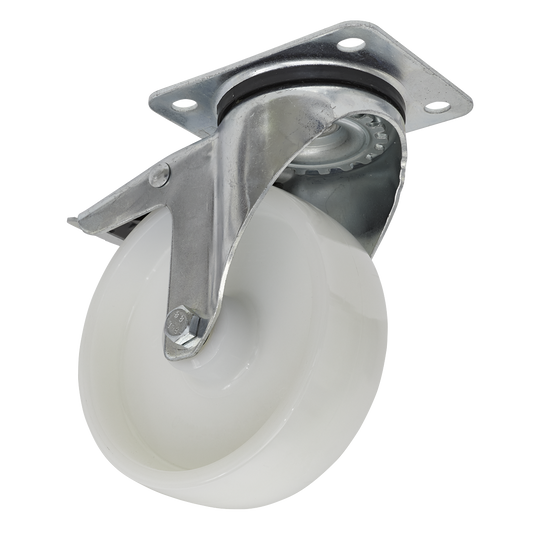 Sealey Castor Wheel 125mm Plate Swivel With Total Lock 250kg Load SCW4125SPL