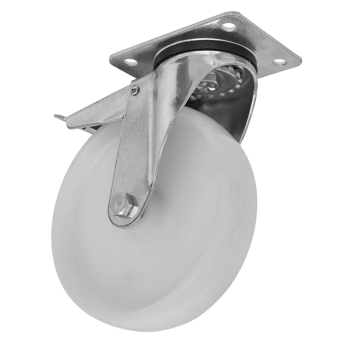 Sealey Castor Wheel 125mm Plate Swivel With Total Lock 230kg Load SCW4125SPLEM