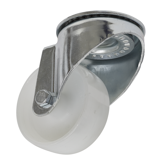 Sealey Castor Wheel 80mm Bolt Hole Swivel 125kg Load Capacity Polyamide SCW480SB