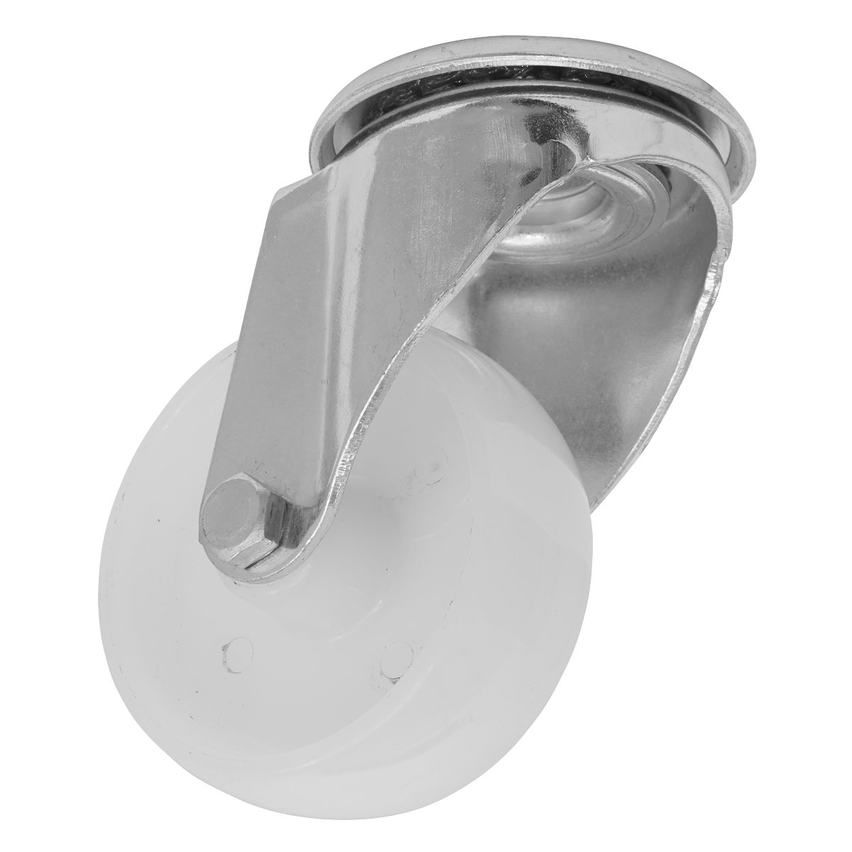 Sealey Castor Wheel 80mm Bolt Hole Swivel 150kg Load Capacity Nylon SCW480SBEM