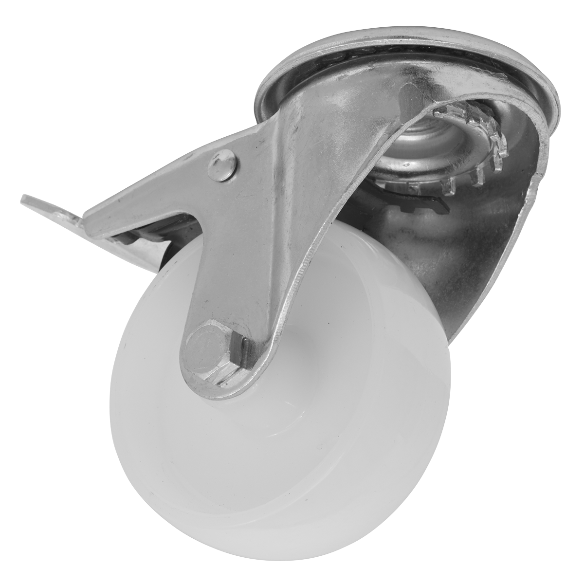 Sealey Castor Wheel 80mm Bolt Hole Swivel With Total Lock 150kg Load SCW480SBLEM