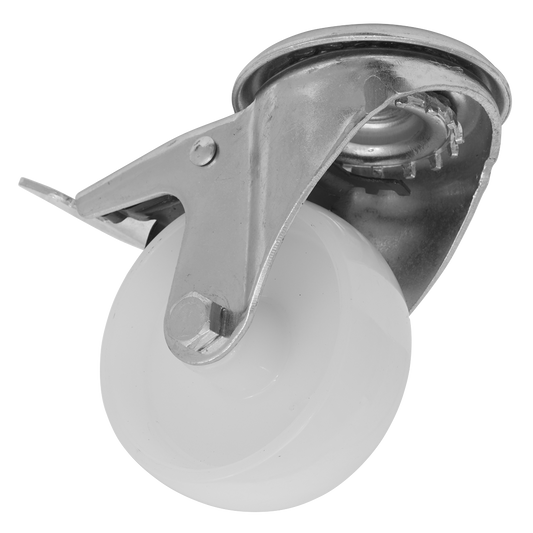 Sealey Castor Wheel 80mm Bolt Hole Swivel With Total Lock 150kg Load SCW480SBLEM