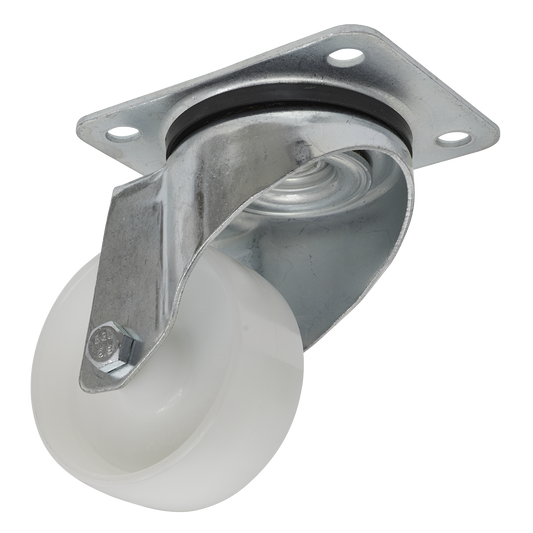 Sealey Castor Wheel 80mm Plate Swivel 200kg Load Capacity Polyamide SCW480SP