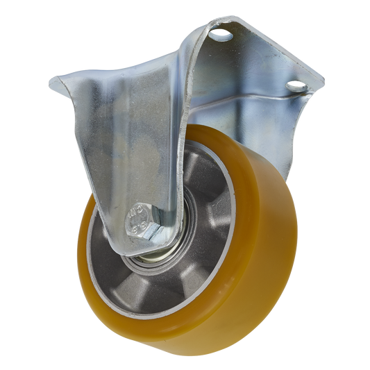 Sealey Castor Wheel 125mm Plate Fixed 500kg Load Capacity Aluminium SCW5125FP