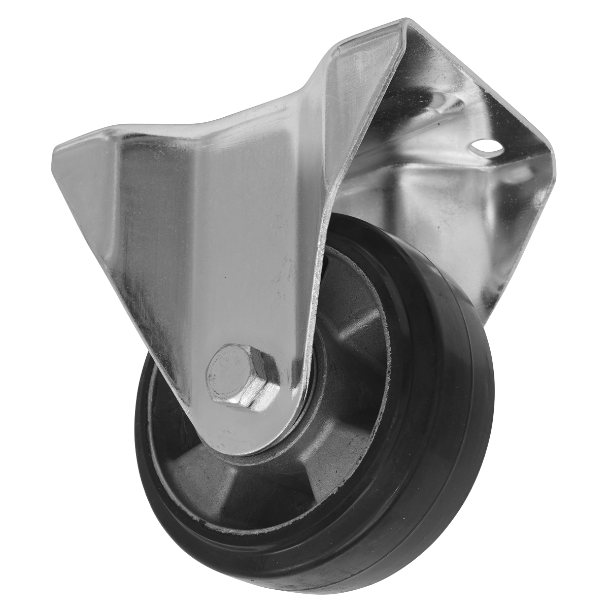 Sealey Castor Wheel 125mm Plate Fixed 250kg Load Capacity Rubber SCW5125FPEM