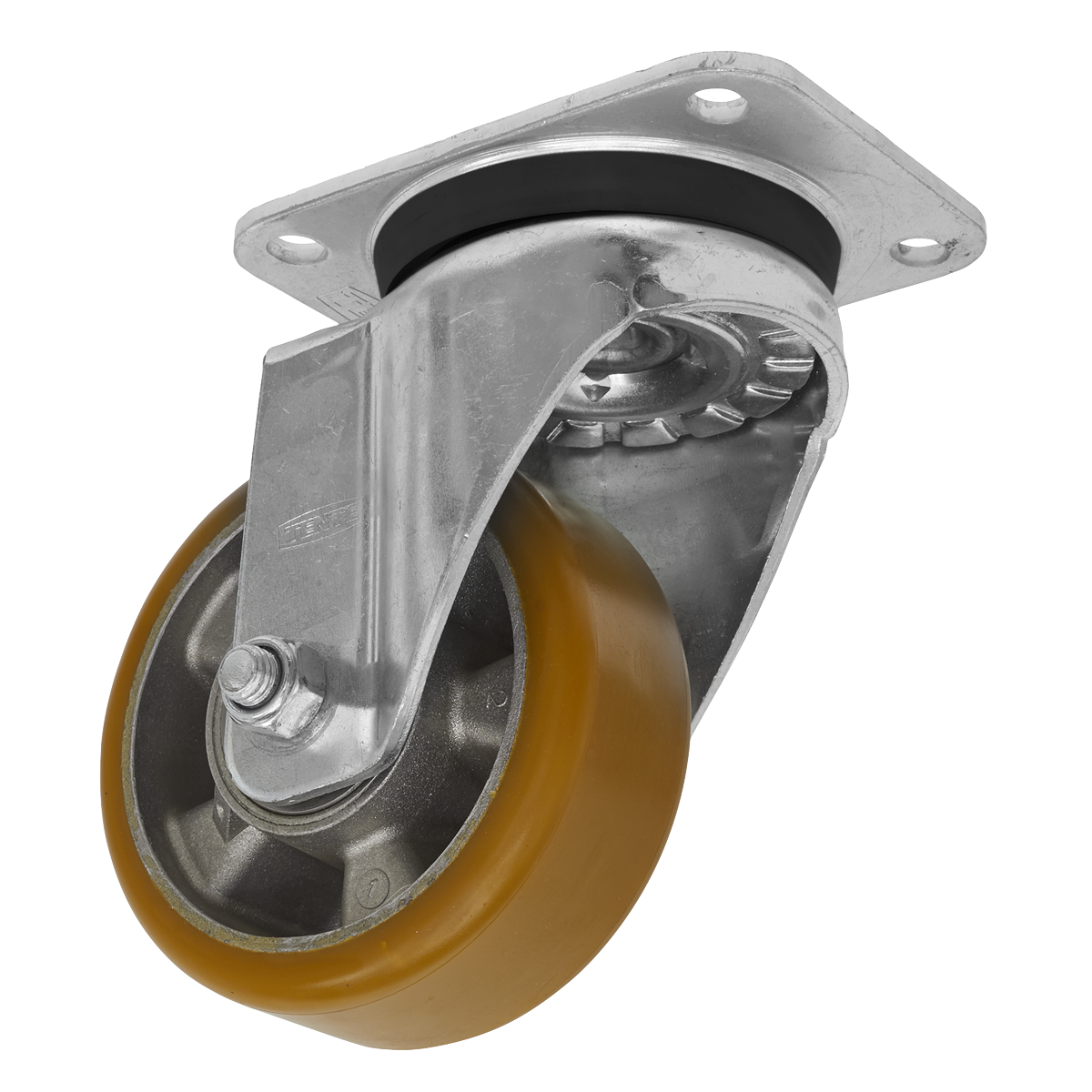 Sealey Castor Wheel 125mm Plate Swivel 500kg Load Capacity Aluminium SCW5125SP