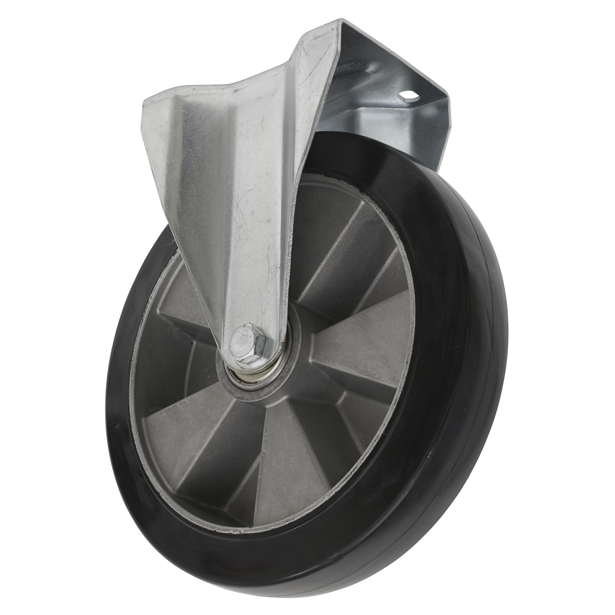 Sealey Castor Wheel 152mm Plate Fixed 330kg Load Capacity Rubber SCW5152FPEM