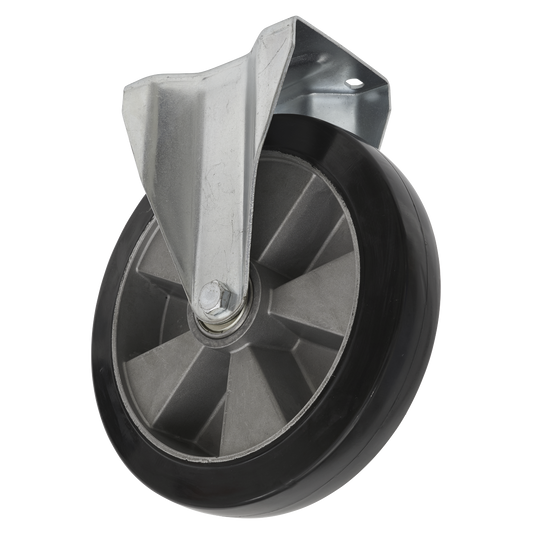 Sealey Castor Wheel 200mm Plate Fixed 350kg Load Capacity Rubber SCW5200FPEM