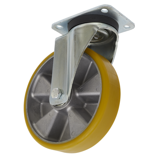 Sealey Castor Wheel 200mm Plate Swivel 600kg Load Capacity Aluminium SCW5200SP