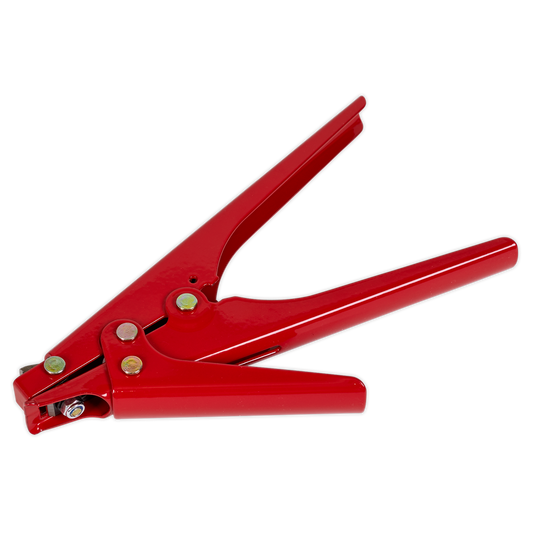 Sealey Cable Tie Fastening Tool Spring Loaded Handle and Cutter Red AK3254