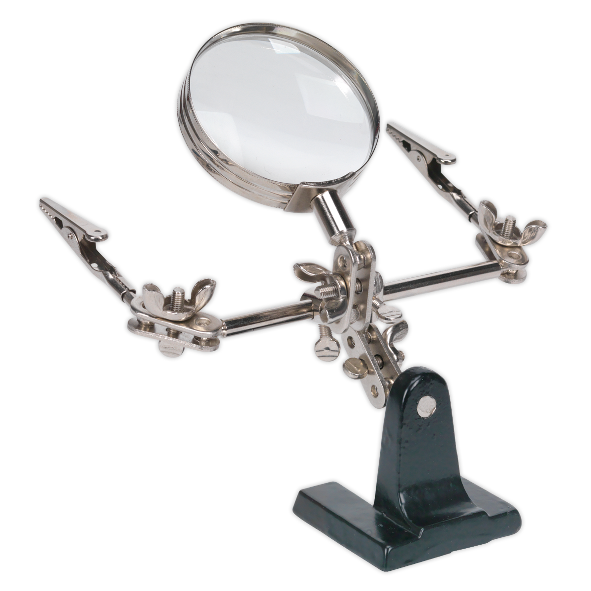 Sealey Mini Robot Soldering Stand With Magnifier - Cast Steel Base SD150