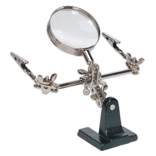 Sealey Mini Robot Soldering Stand With Magnifier - Cast Steel Base SD150