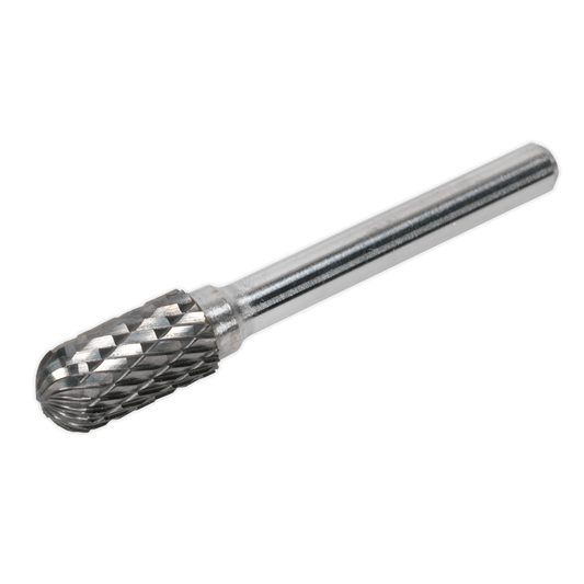 Sealey Ø10mm Cylindrical Ball Nose Tungsten Carbide Rotary Burr Silver SDB02