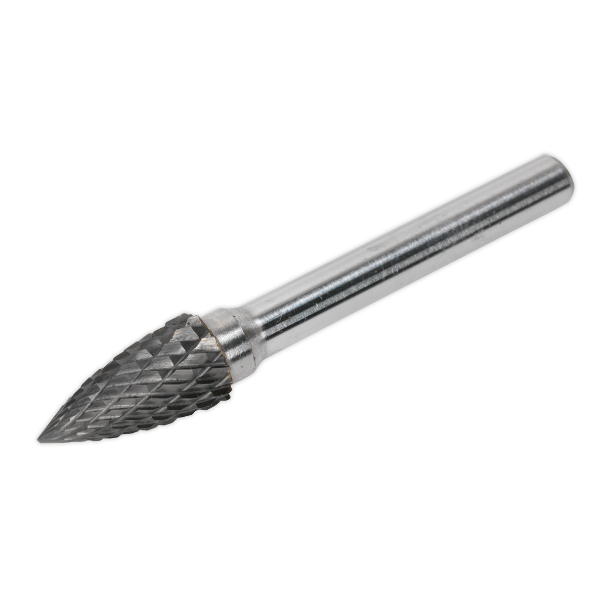 Sealey Ø10mm Arc Pointed Nose Tungsten Carbide Rotary Burr - Silver SDB03