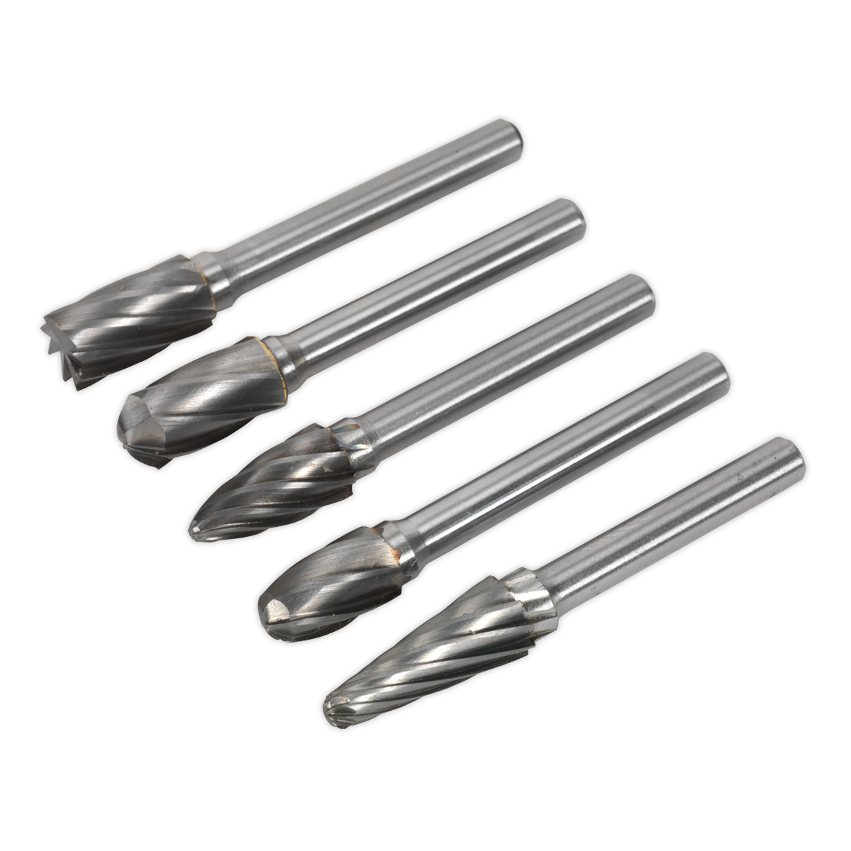 Sealey Tungsten Carbide Rotary Burr Set 5 Pieces Ripper/Coarse - Silver SDBCK5