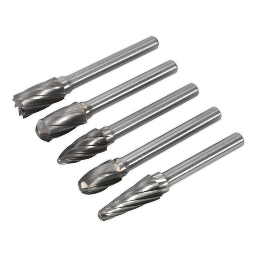 Sealey Tungsten Carbide Rotary Burr Set 5 Pieces Ripper/Coarse - Silver SDBCK5
